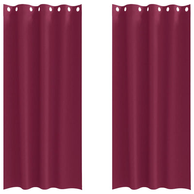 Vidaxl zwart-out gordijnen met ringen 2 st wijnrood 260 x 140 cm