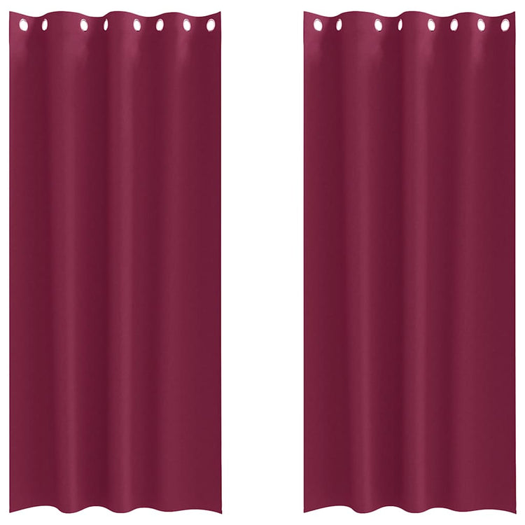 Vidaxl zwart-out gordijnen met ringen 2 st wijnrood 260 x 140 cm