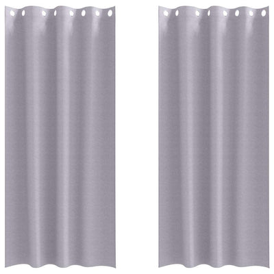 Vidaxl zwart-out gordijnen met ringen 2 st metaalgrijs 225 x 140 cm
