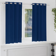 Vidaxl zwart-out gordijnen met ringen 2 pcs donkerblauw 175 x 140 cm - afbeelding 1