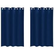Vidaxl zwart-out gordijnen met ringen 2 pcs donkerblauw 175 x 140 cm - afbeelding 2