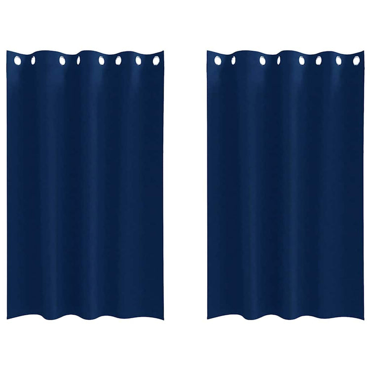 Vidaxl zwart-out gordijnen met ringen 2 pcs donkerblauw 175 x 140 cm