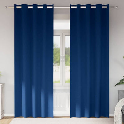 Vidaxl zwart-out gordijnen met ringen 2 st donkerblauw 245 x 140 cm