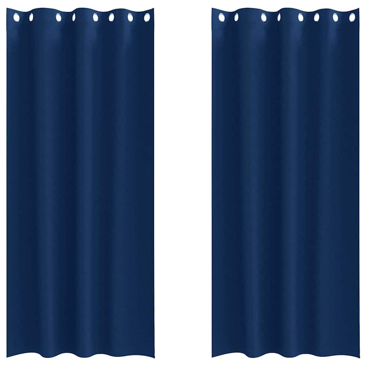 Vidaxl zwart-out gordijnen met ringen 2 st donkerblauw 260 x 140 cm