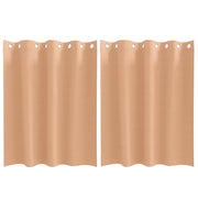 Vidaxl zwart-out gordijnen met ringen 2 st licht bruin 140 x 140 cm - afbeelding 2