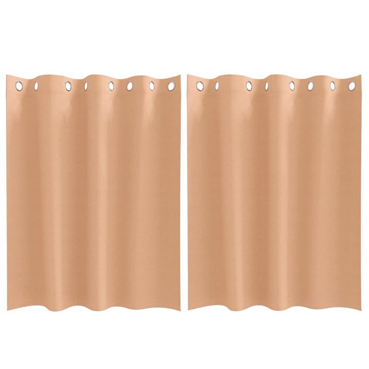 Vidaxl zwart-out gordijnen met ringen 2 st licht bruin 140 x 140 cm