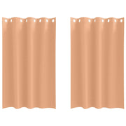 Vidaxl zwart-out gordijnen met ringen 2 st licht bruin 175 x 140 cm - afbeelding 2