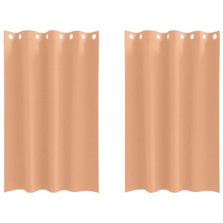 Vidaxl zwart-out gordijnen met ringen 2 st licht bruin 175 x 140 cm