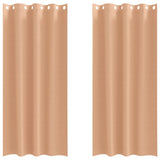 Vidaxl zwart-out gordijnen met ringen 2 st licht bruin 225 x 140 cm - afbeelding 2
