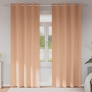 Vidaxl zwart-out gordijnen met ringen 2 st licht bruin 245 x 140 cm - afbeelding 1