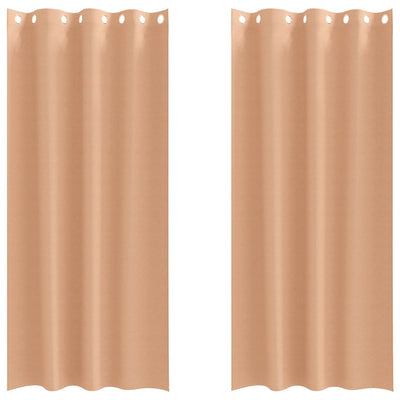 Vidaxl zwart-out gordijnen met ringen 2 st licht bruin 245 x 140 cm