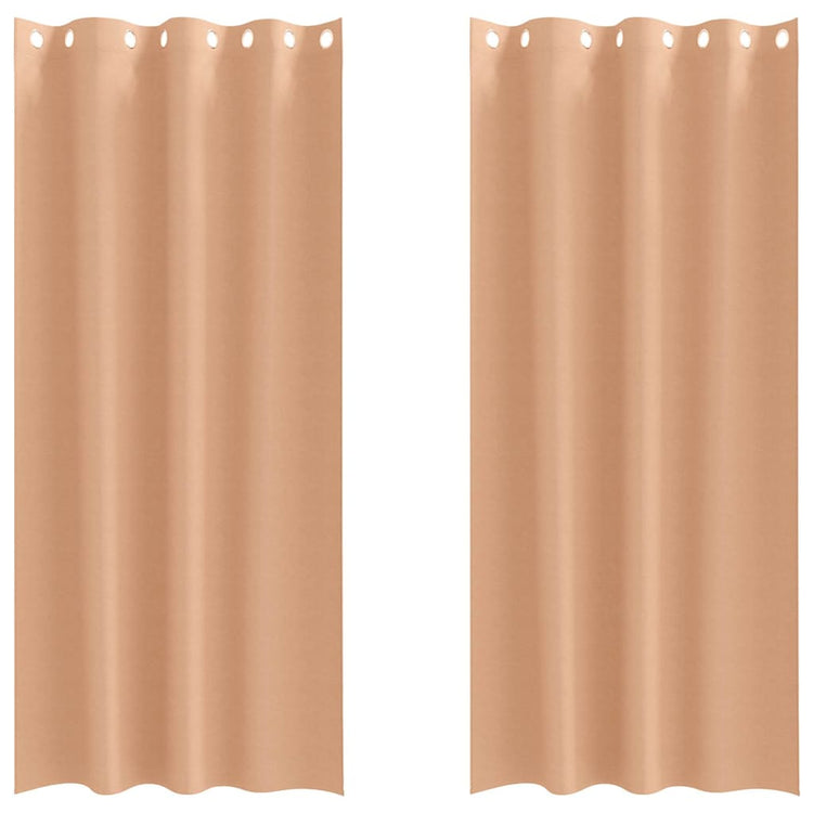 Vidaxl zwart-out gordijnen met ringen 2 st licht bruin 245 x 140 cm