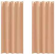 Vidaxl zwart-out gordijnen met ringen 2 st licht bruin 260 x 140 cm - afbeelding 2