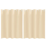Vidaxl zwart-out gordijnen met ringen 2 st crèmekleurig 140 x 140 cm - afbeelding 2