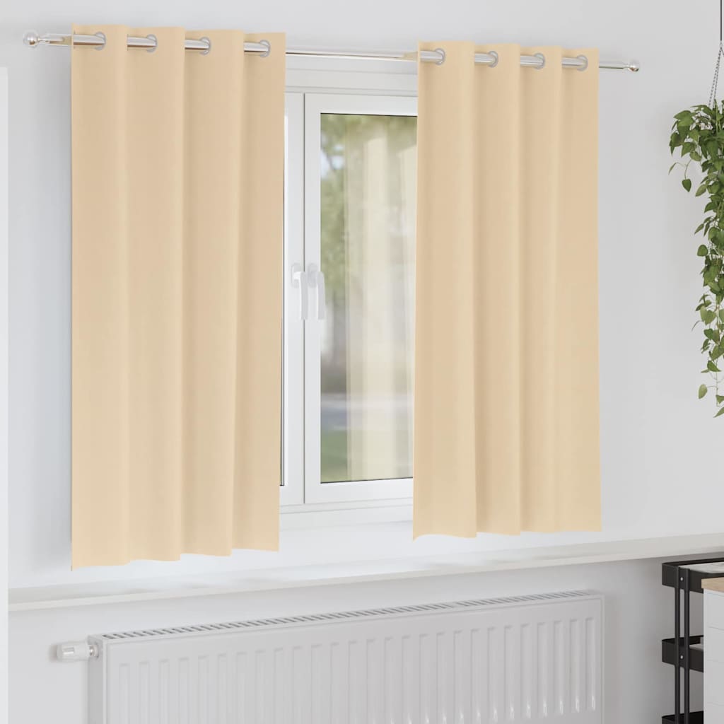 Vidaxl zwart-out gordijnen met ringen 2 st crèmekleurig 175 x 140 cm