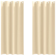 Vidaxl zwart-out gordijnen met ringen 2 st crèmekleurig 260 x 140 cm - afbeelding 2