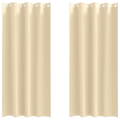 Vidaxl zwart-out gordijnen met ringen 2 st crèmekleurig 260 x 140 cm