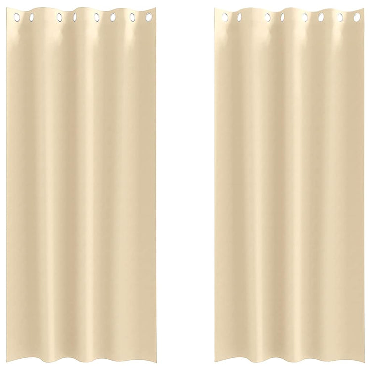Vidaxl zwart-out gordijnen met ringen 2 st crèmekleurig 260 x 140 cm