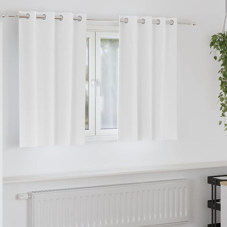 Vidaxl zwart-out gordijnen met ringen 2 pcs puur wit 140 x 140 cm