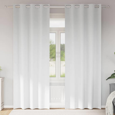 Vidaxl zwart-out gordijnen met ringen 2 st puur wit 245 x 140 cm