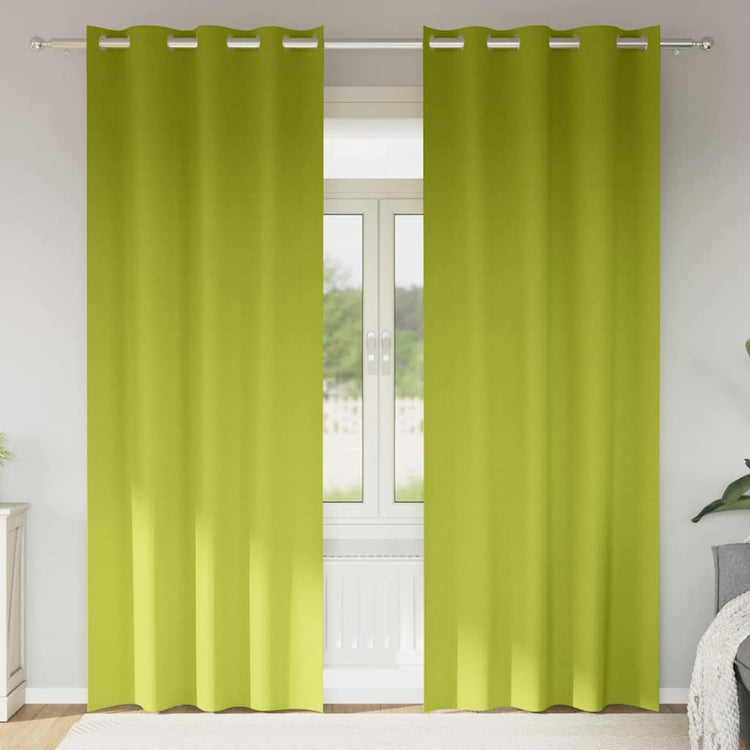 Vidaxl zwart-out gordijnen met ringen 2 st groen 260 x 140 cm