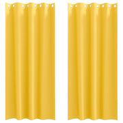 Vidaxl zwart-out gordijnen met ringen 2 st mosterdgeel 260 x 140 cm - afbeelding 2