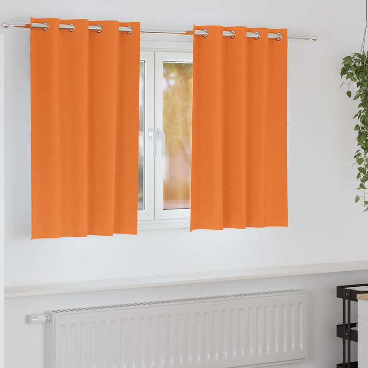 Vidaxl zwart-out gordijnen met ringen 2 pcs feloranje 140 x 140 cm