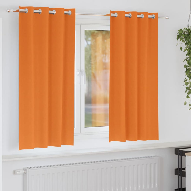 Vidaxl zwart-out gordijnen met ringen 2 st feloranje 175 x 140 cm