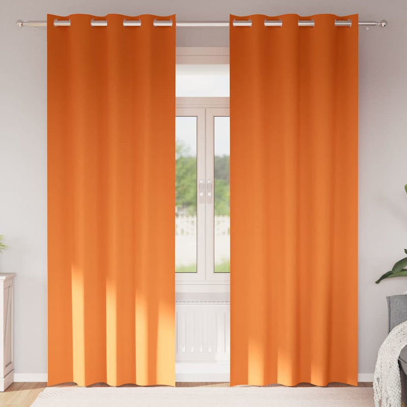 Vidaxl zwart-out gordijnen met ringen 2 pcs feloranje 225 x 140 cm