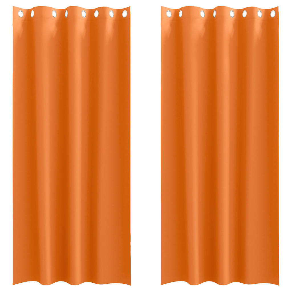 Vidaxl zwart-out gordijnen met ringen 2 pcs feloranje 225 x 140 cm