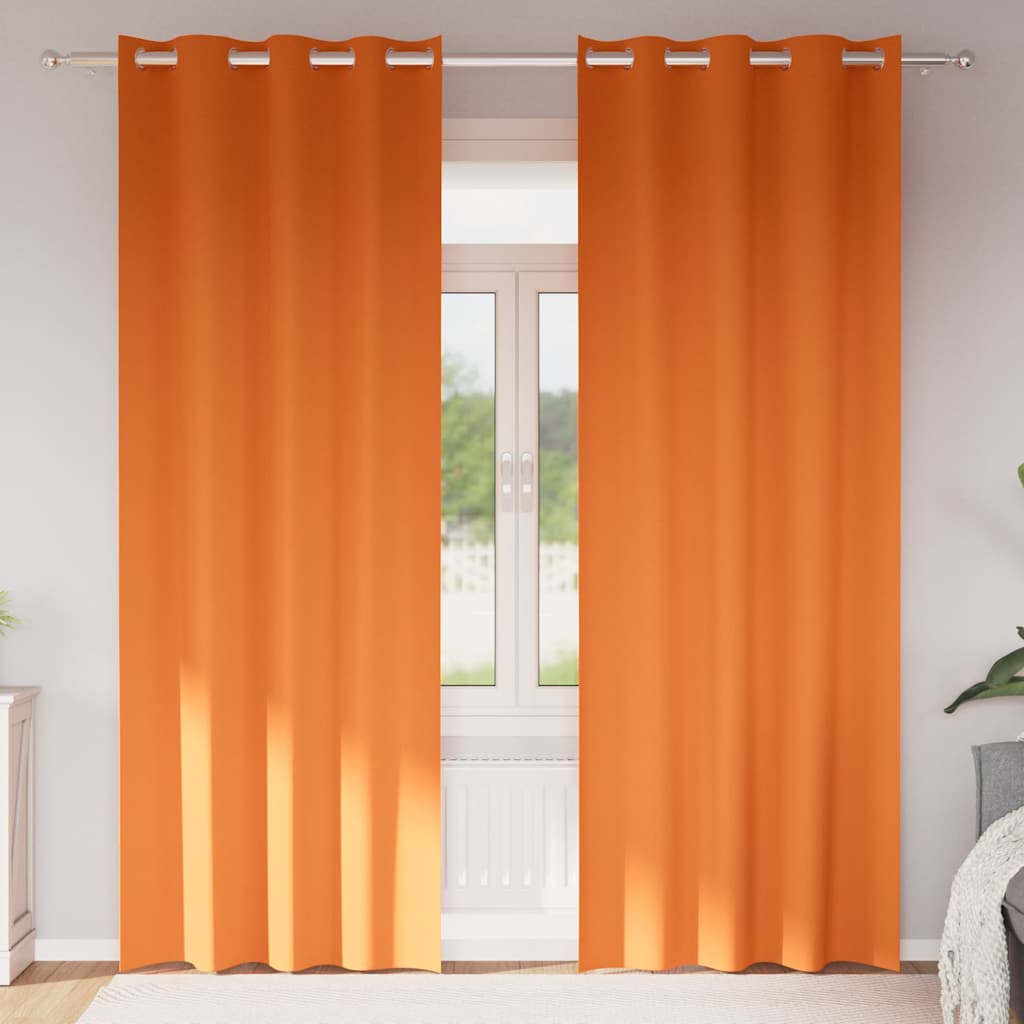 Vidaxl zwart-out gordijnen met ringen 2 pcs feloranje 245 x 140 cm