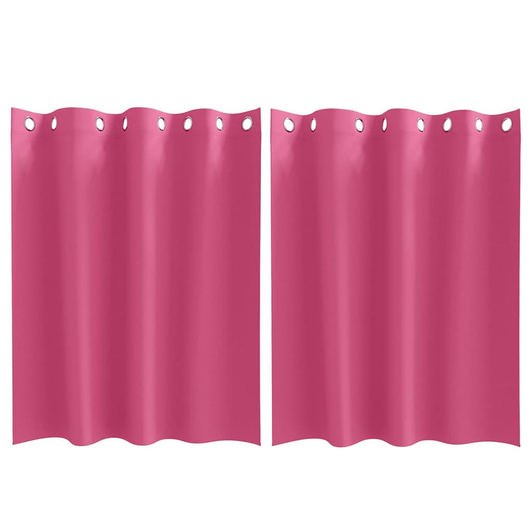 Vidaxl zwart-out gordijnen met ringen 2 pcs felroze 140 x 140 cm