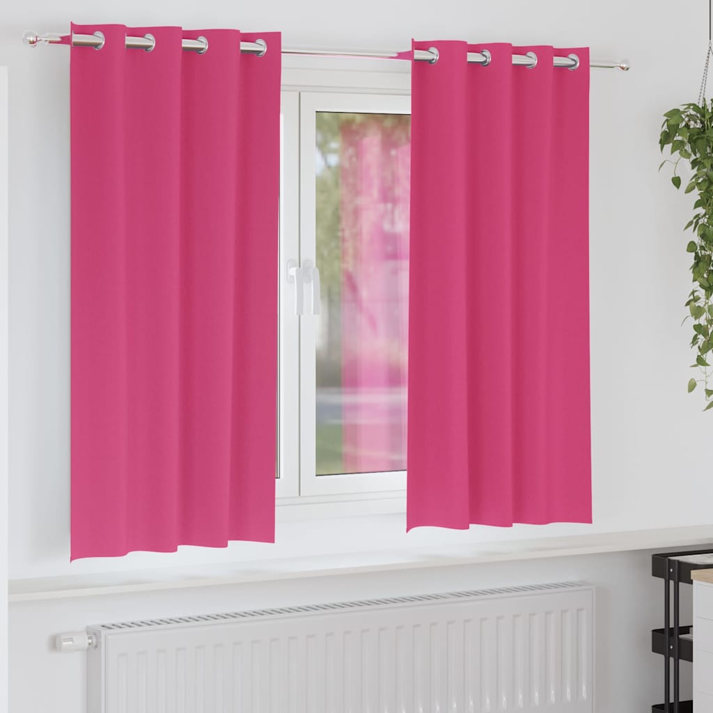 Vidaxl zwart-out gordijnen met ringen 2 pcs felroze 175 x 140 cm