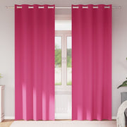 Vidaxl zwart-out gordijnen met ringen 2 st felroze 260 x 140 cm - afbeelding 1