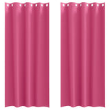 Vidaxl zwart-out gordijnen met ringen 2 st felroze 260 x 140 cm - afbeelding 2