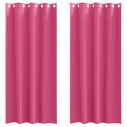 Vidaxl zwart-out gordijnen met ringen 2 st felroze 260 x 140 cm - afbeelding 2
