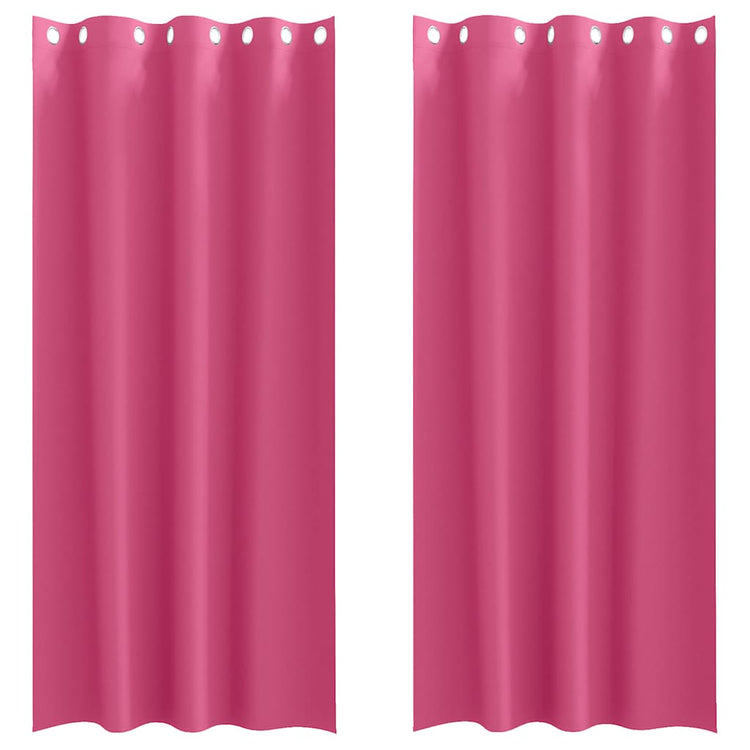 Vidaxl zwart-out gordijnen met ringen 2 st felroze 260 x 140 cm