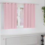 Vidaxl zwart-out gordijnen met ringen 2 st babyroze 140 x 140 cm - afbeelding 1