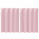 Vidaxl zwart-out gordijnen met ringen 2 st babyroze 140 x 140 cm - afbeelding 2