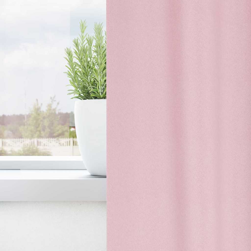 Vidaxl zwart-out gordijnen met ringen 2 st babyroze 175 x 140 cm