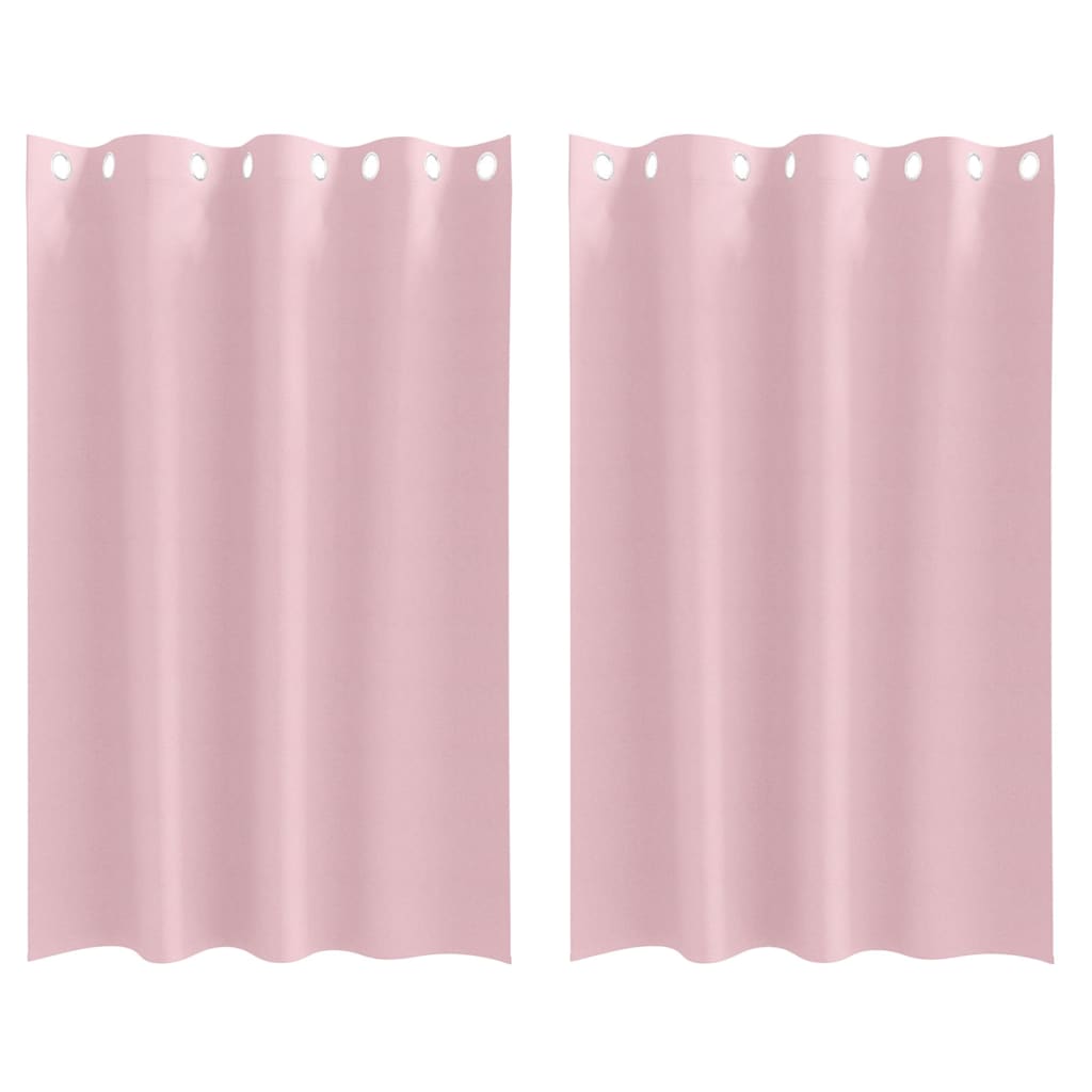Vidaxl zwart-out gordijnen met ringen 2 st babyroze 175 x 140 cm