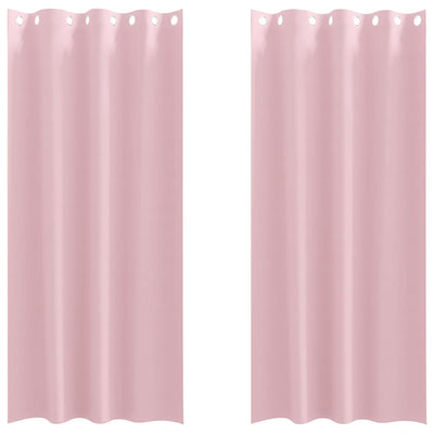 Vidaxl zwart-out gordijnen met ringen 2 st babyroze 245 x 140 cm