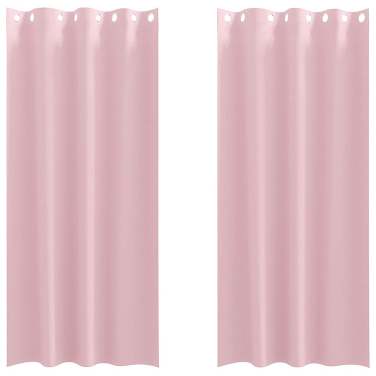 Vidaxl zwart-out gordijnen met ringen 2 st babyroze 245 x 140 cm