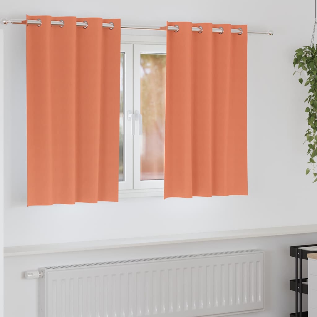 Vidaxl zwart-out gordijnen met ringen 2 st terracotta 140 x 140 cm