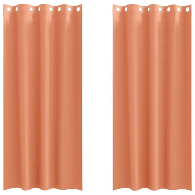Vidaxl zwart-out gordijnen met ringen 2 st terracotta 225 x 140 cm