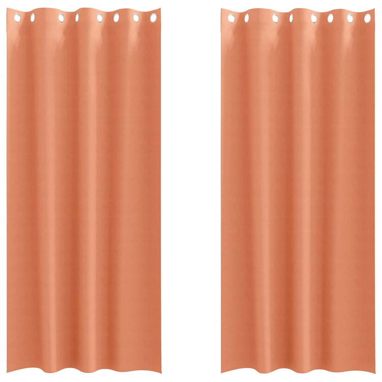 Vidaxl zwart-out gordijnen met ringen 2 st terracotta 225 x 140 cm