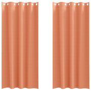 Vidaxl zwart-out gordijnen met ringen 2 st terracotta 260 x 140 cm - afbeelding 2