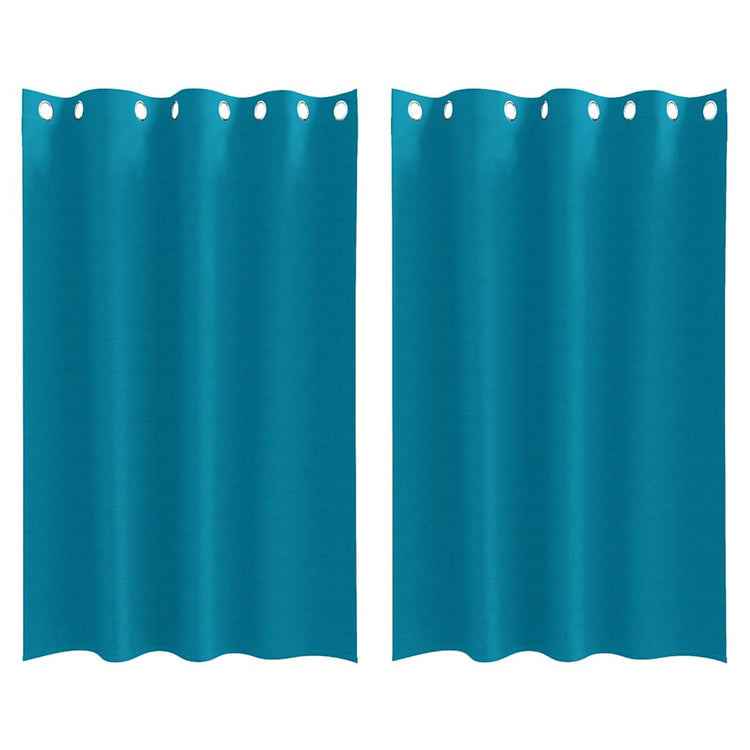 Vidaxl zwart-out gordijnen met ringen 2 pcs turquoise 175 x 140 cm