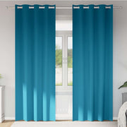 Vidaxl zwart-out gordijnen met ringen 2 st turquoise 260 x 140 cm - afbeelding 1