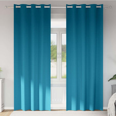 Vidaxl zwart-out gordijnen met ringen 2 st turquoise 260 x 140 cm